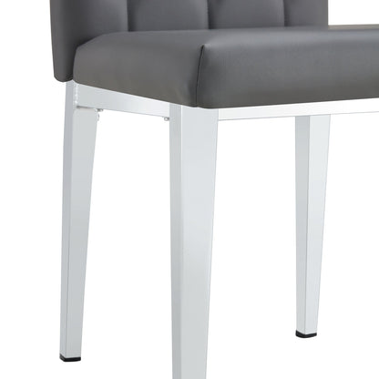 4 Piece Set of Gray Armless Dining Chairs Brings a Touch of Elegance and Mystery to the Dining Area With Its Deep Gray T