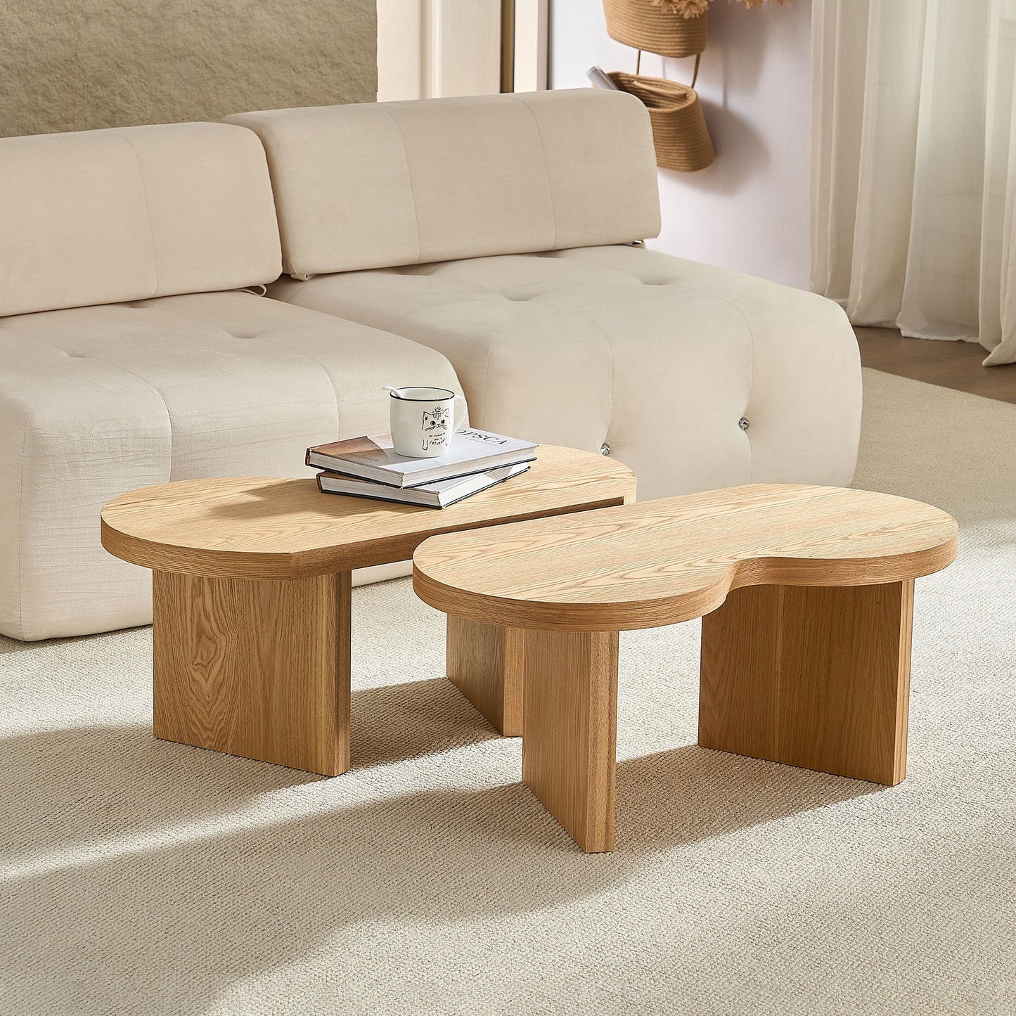 Modern Butterfly MDF Coffee Table, Used in Living Rooms, Bedrooms, Offices, With a Butterfly Shaped Appearance, NATURE