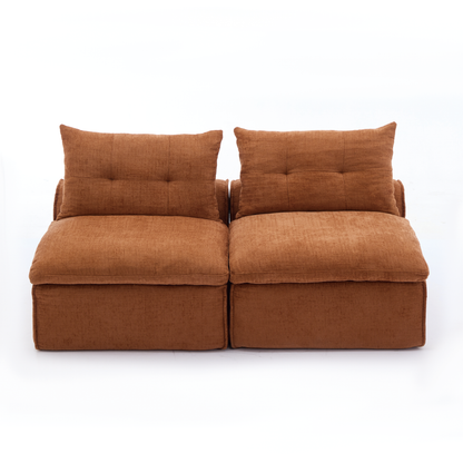 Modular Sofa,No Armrests,At Will DIY,Soft Chenille Fabric,Neck Pillow-Back Lounge Sofa Chair,Reading Nook, or Apartment