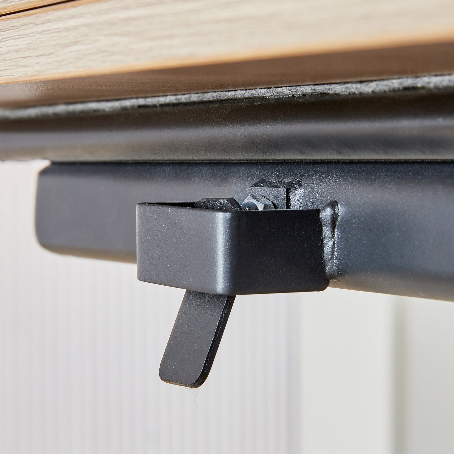 Modern Minimalist Multifunctional Lifting Table, With a 0.8-Inch Wood Grain Process Sticker Desktop and Black Metal Legs