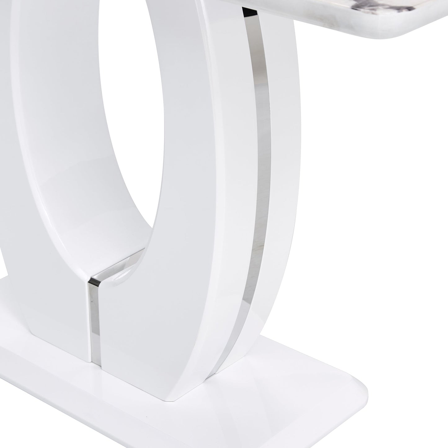 Modern Simple Glossy White Rectangular Counter Bar Table 47.24' X 18.11' X 29.52' for Living Room Bedroom Bedside Entran