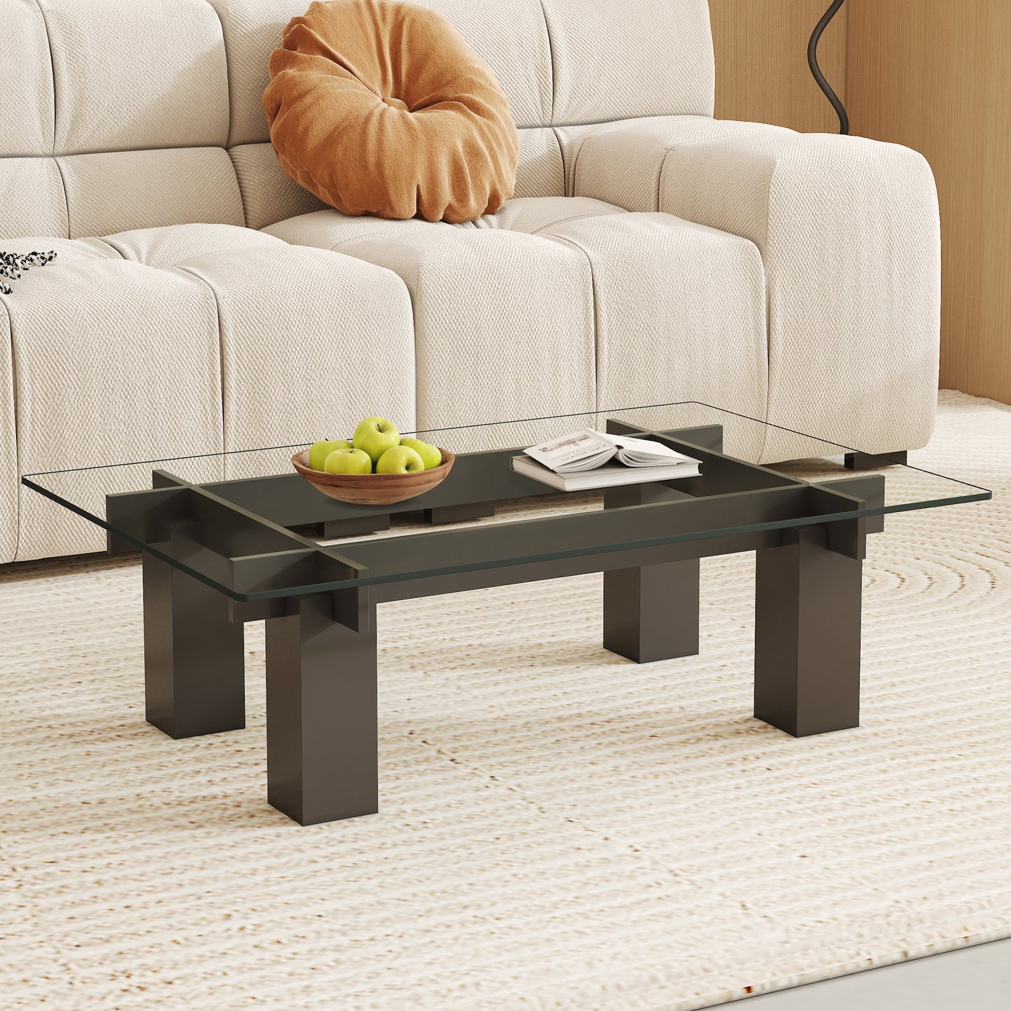 ONLY Separate Glass Tabletop.24*36 Inch Rectangular Heat-Resistant Transparent Tempered Glass Tabletop.Suitable for Vari