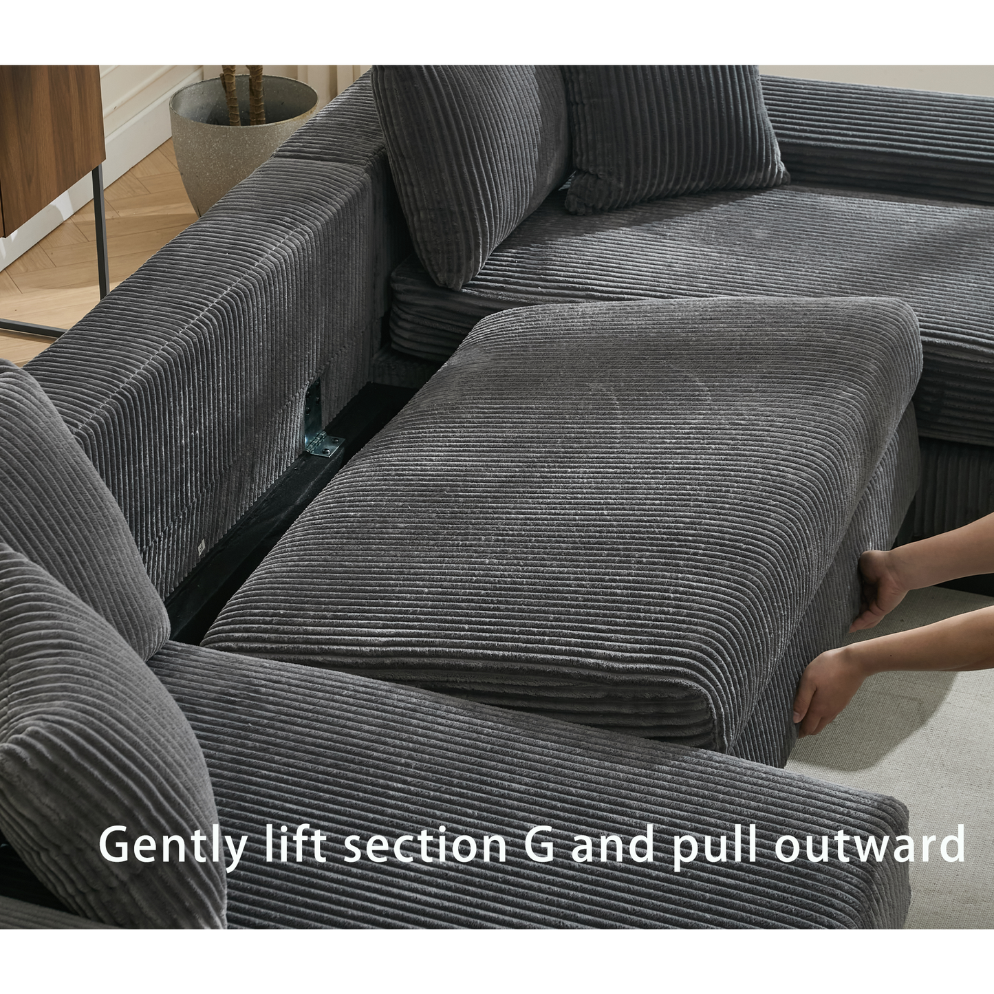 114' Sleeper Sofa,U Shaped Sofa , Pull Out Bed,Convertible Oversize 2 in 1 Sleeper Sofa, Living Room,Upholstery Sofa Bed