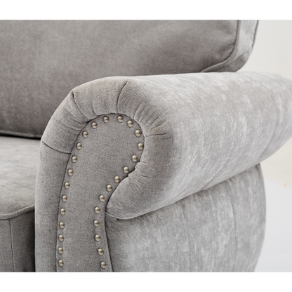 109.5' Modular Sectional Sofa , Rivets Decorated & Rolled Armrest,L Shaped Couch for Living Room, Corner Couch, Chenille