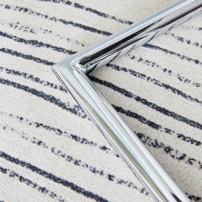 Table and Chair Set.63'x31.5x30' Black Marble-Patterned Slabs Tabletop With Stainless Steel Butterfly Legs.Paried With 6