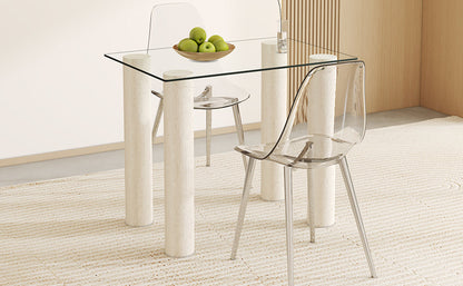 ONLY Separate Glass Tabletop.24*36 Inch Rectangular Heat-Resistant Transparent Tempered Glass Tabletop.Suitable for Vari