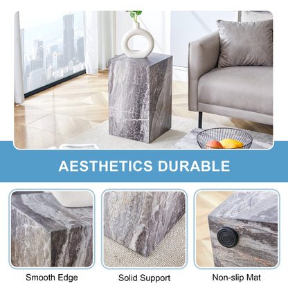 Modern MDF Coffee Table With Gray Textured Patterns and Stylish Design.11.80*11.80*19.60.Luxurious Design, Fashion Textu