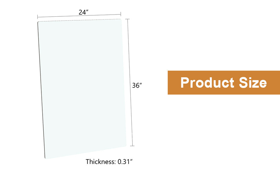 ONLY Separate Glass Tabletop.24*36 Inch Rectangular Heat-Resistant Transparent Tempered Glass Tabletop.Suitable for Vari