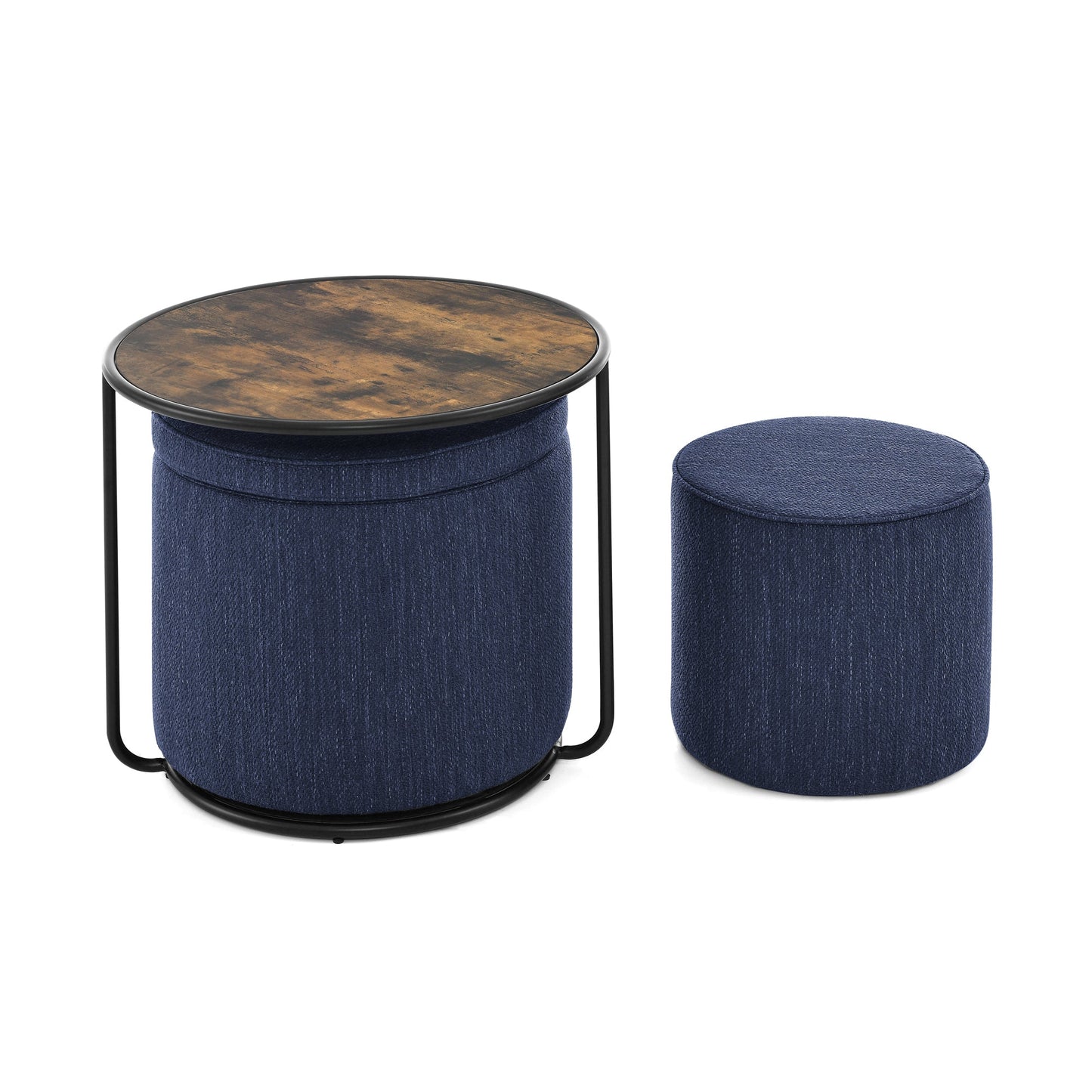 Ottoman, Multi-Functional Combination Set Table Ottoman, Combination of Ottoman and Table, With Drum Stool, With Storage