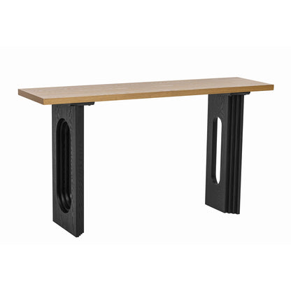 Uniquely Designed Console Table Made of Fraxinus Mandschuric Solid Wood Veneer,with Distinctive Round Hollow Legs, Suita