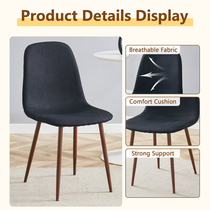 Table and Chair set.A 47.3-Inch Diameter Modern Splicing Circular Dining Table - Double-Layer storage.Paired With 4 Blac