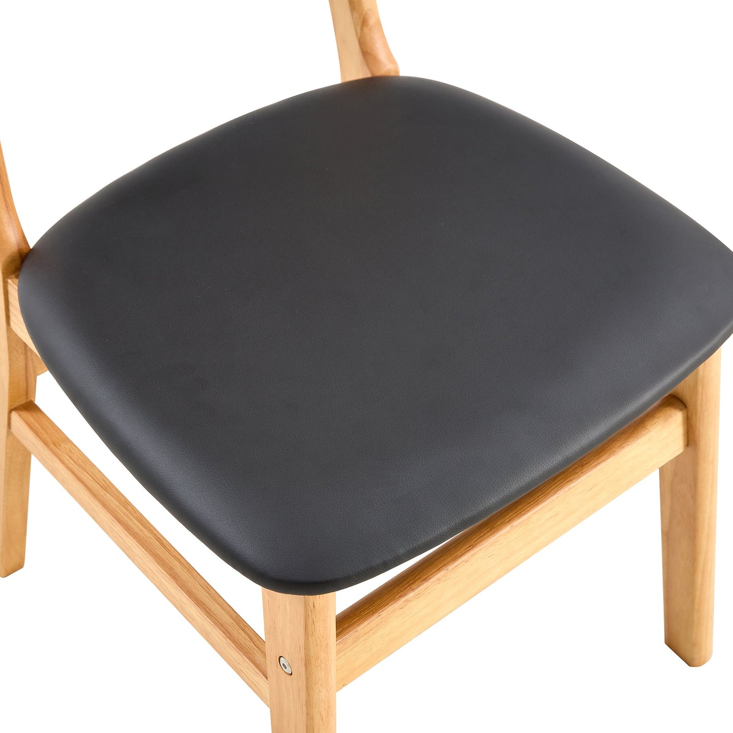 4 the Stylish and Durable Solid Wood Dining Chair, Small Curved Back, PU Cushion, and Beautiful Shape Match Perfectly Wi