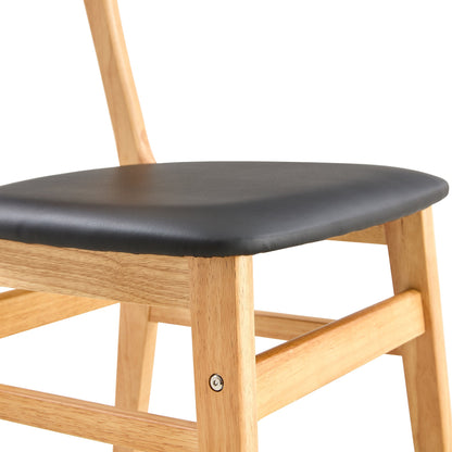 4 the Stylish and Durable Solid Wood Dining Chair, Small Curved Back, PU Cushion, and Beautiful Shape Match Perfectly Wi