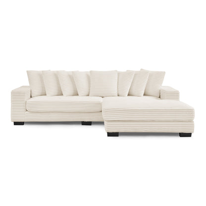 Corduroy Tufted Upholstered Sleeper Sectional Sofa, L-Shaped Modular Convertible Sofa , Can Freely Change the Position O