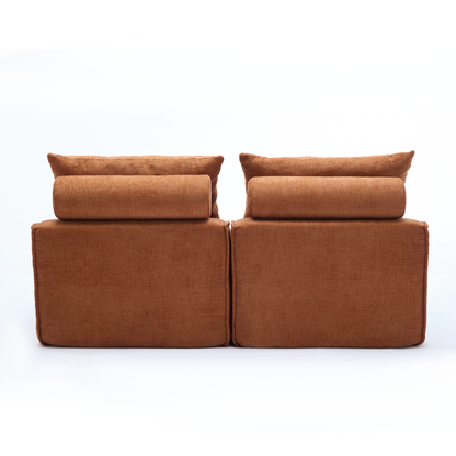 Modular Sofa,No Armrests,At Will DIY,Soft Chenille Fabric,Neck Pillow-Back Lounge Sofa Chair,Reading Nook, or Apartment