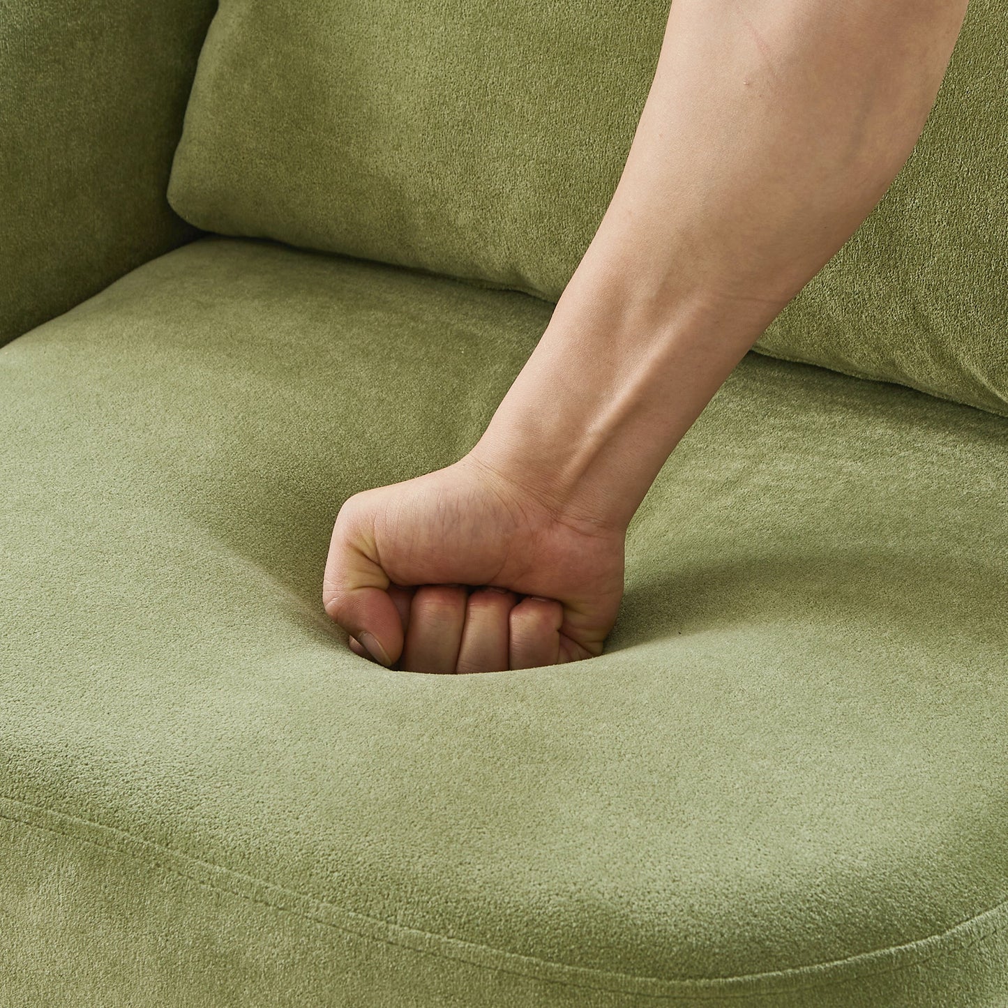 360° Swivel Chair, 29.9' Accent Barrel Armchair, Upholstered With Curved Design, Green Chenille, for Living Room and Off