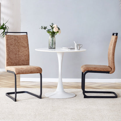 Dining Chairs,tech Cloth High Back Upholstered Side Chair With C-Shaped Tube Black Metal Legs for Dining Room Kitchen Va