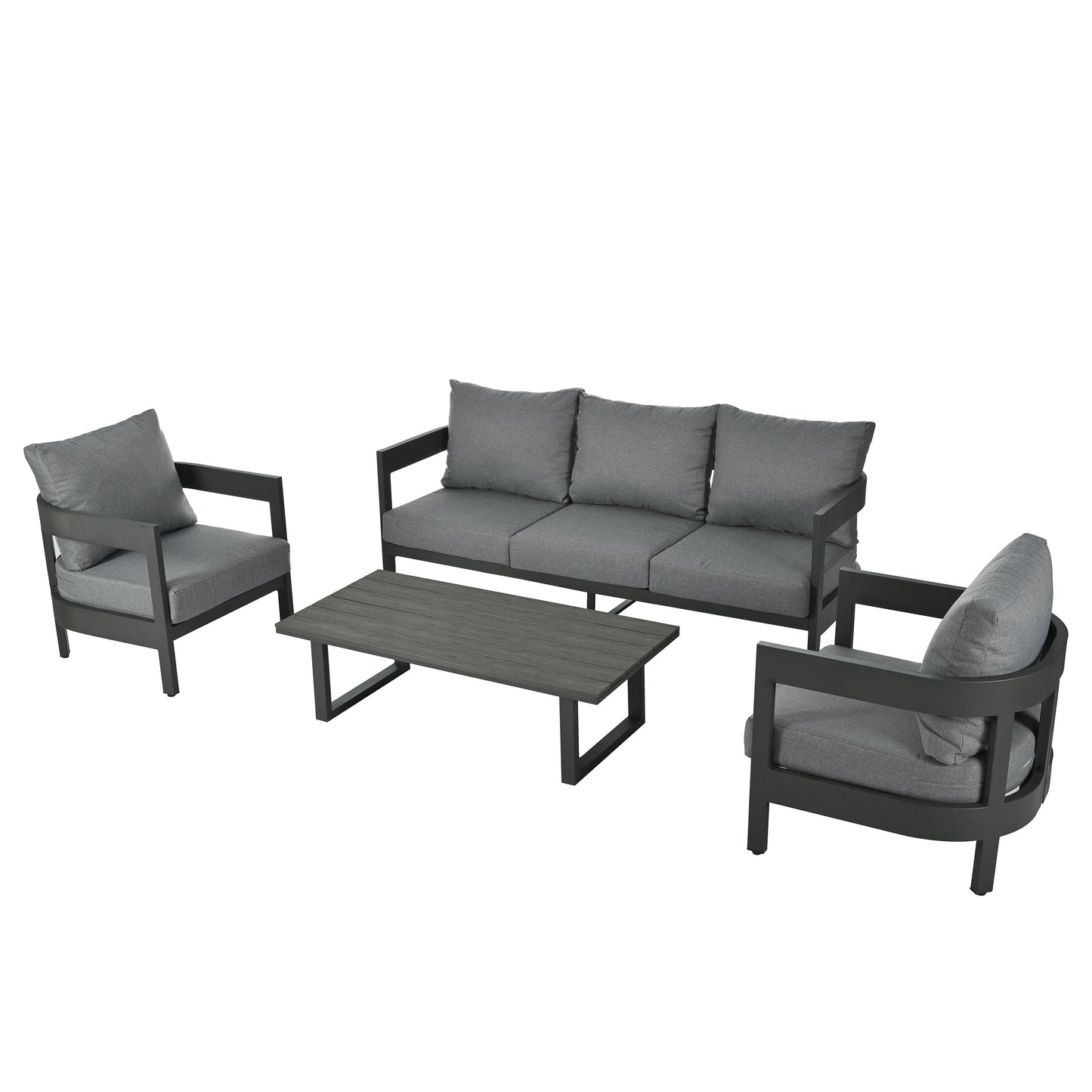 High-Quality Outdoor Seating Set With Thick Cushions for Ultimate Comfort, Perfect for Lawns, Patios, and Poolside
