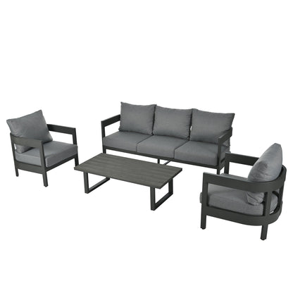 High-Quality Outdoor Seating Set With Thick Cushions for Ultimate Comfort, Perfect for Lawns, Patios, and Poolside