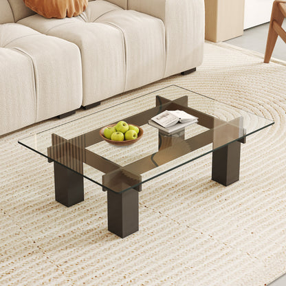 ONLY Separate Glass Tabletop.24*36 Inch Rectangular Heat-Resistant Transparent Tempered Glass Tabletop.Suitable for Vari
