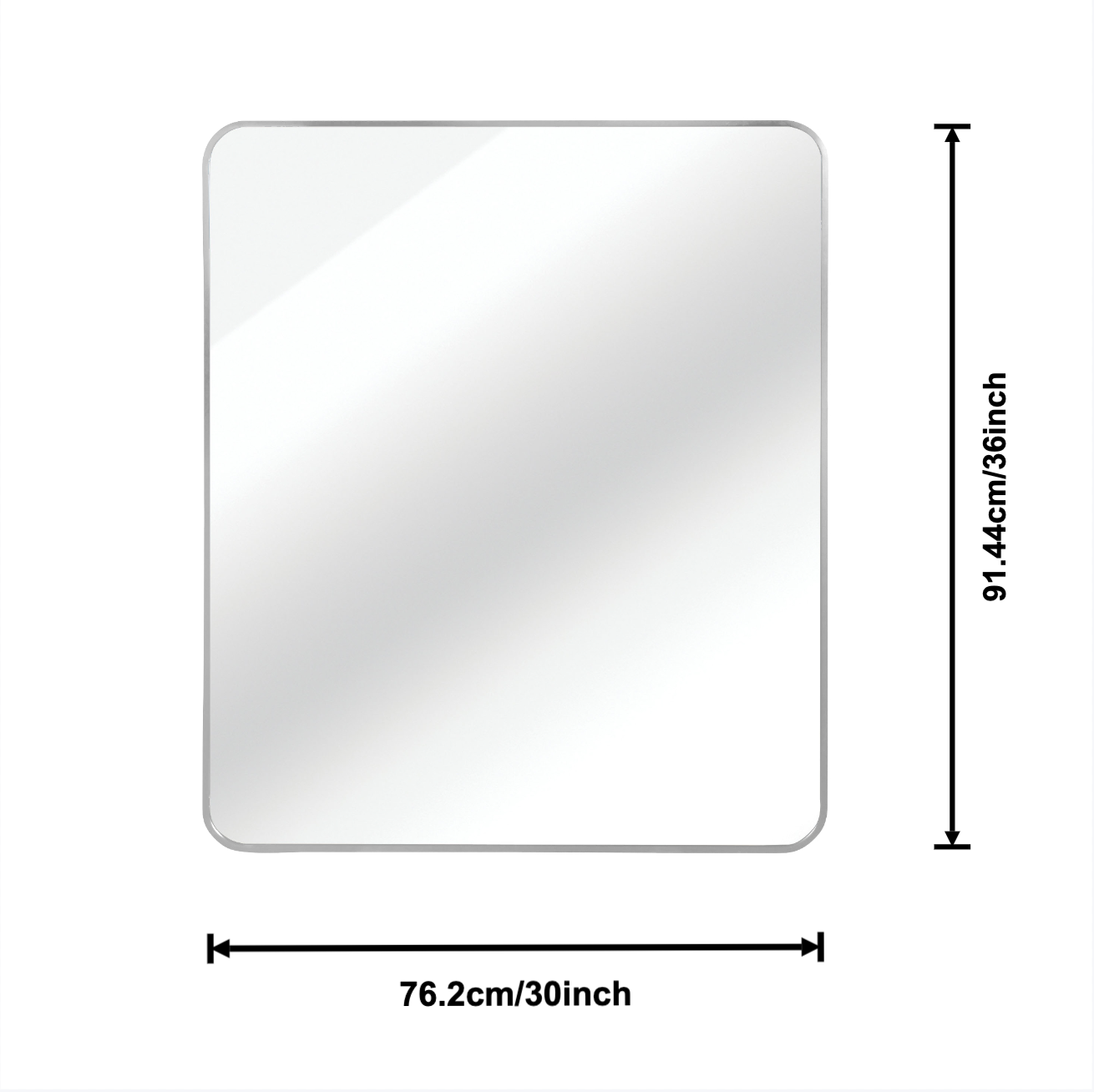 Silver 30 'X36' Rectangular Bathroom Wall Mirror