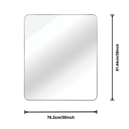 Silver 30 'X36' Rectangular Bathroom Wall Mirror