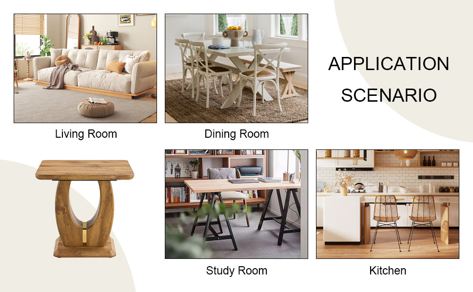 Modern Minimalist Wood Texture Sticker-Patterned MDF Square Coffee Table. Add a Quiet and Cozy Atmosphere to Your home.W