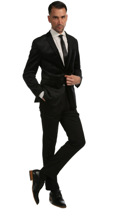 Ferrecci Men's Black MARQUEE Velvet Blazer