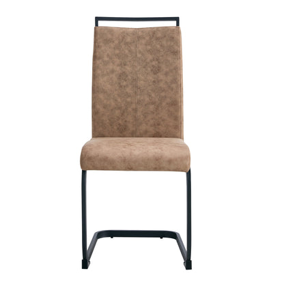 Dining Chairs,tech Cloth High Back Upholstered Side Chair With C-Shaped Tube Black Metal Legs for Dining Room Kitchen Va