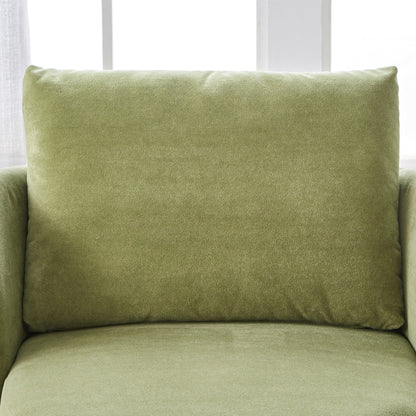 360° Swivel Chair, 29.9' Accent Barrel Armchair, Upholstered With Curved Design, Green Chenille, for Living Room and Off
