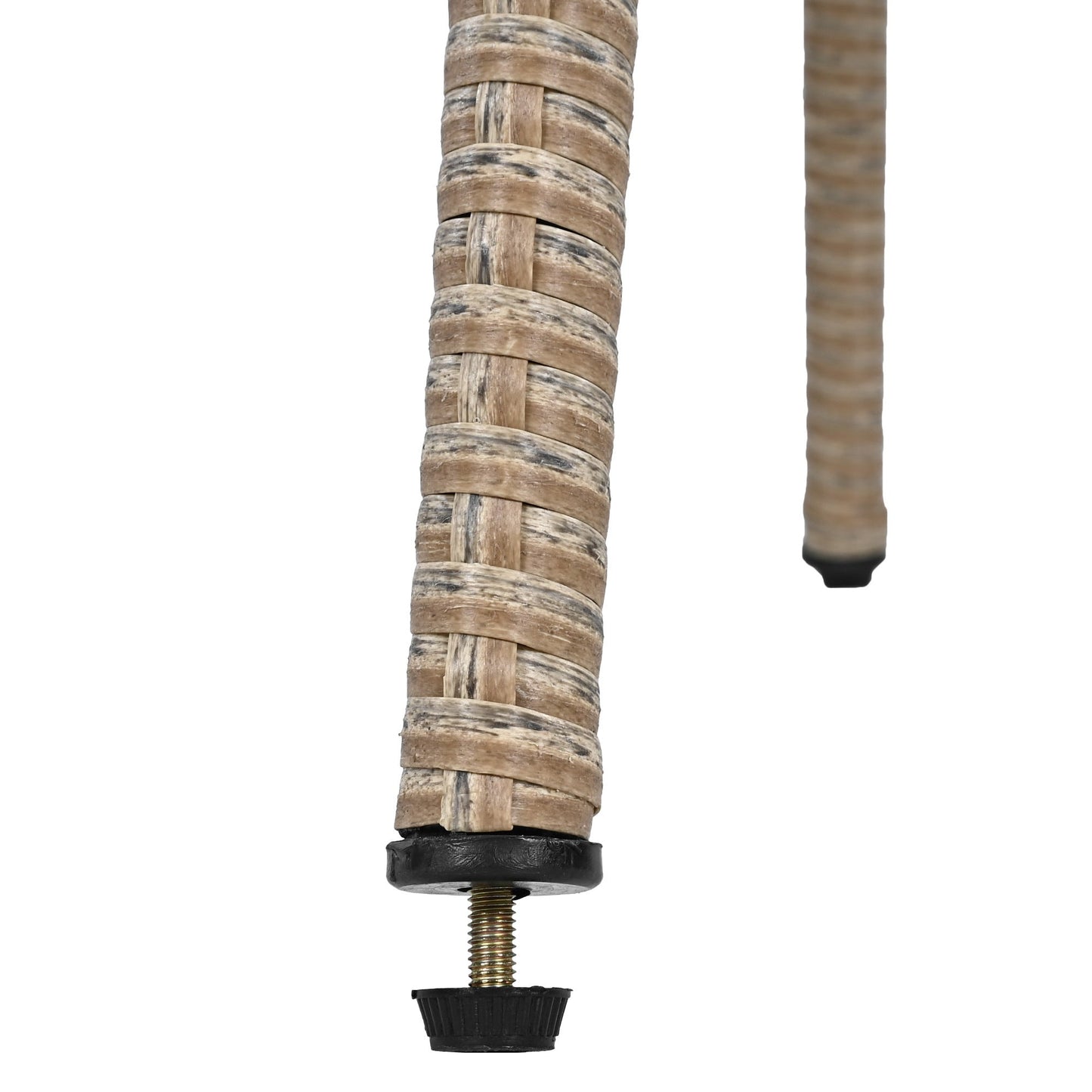 3-Piece Outdoor Chair&Table Set Chat Set 2-Person Rattan Seating Group With Two Swivel Chairs and a Square Table for Gar