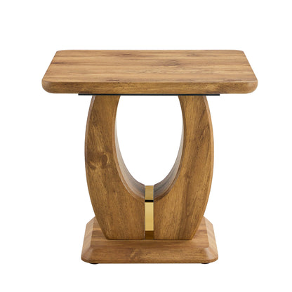 Modern Minimalist Wood Texture Sticker-Patterned MDF Square Coffee Table. Add a Quiet and Cozy Atmosphere to Your home.W