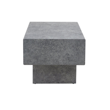 Modern Simple Gray Texture MDF Coffee Table With Spacious Top and Sturdy Legs, 43.3'x21.6'x17.2'