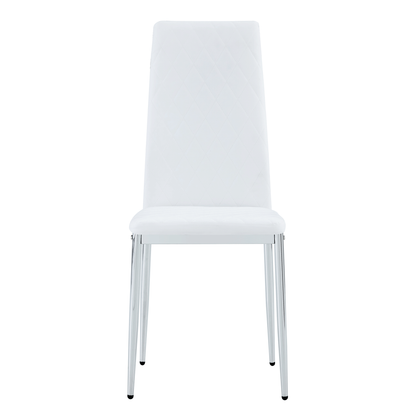 Modern Style Dining Chairs Set of 6 in White, Essential for Minimalist Homes.Meeting Family Dining Needs,PU Material Sea