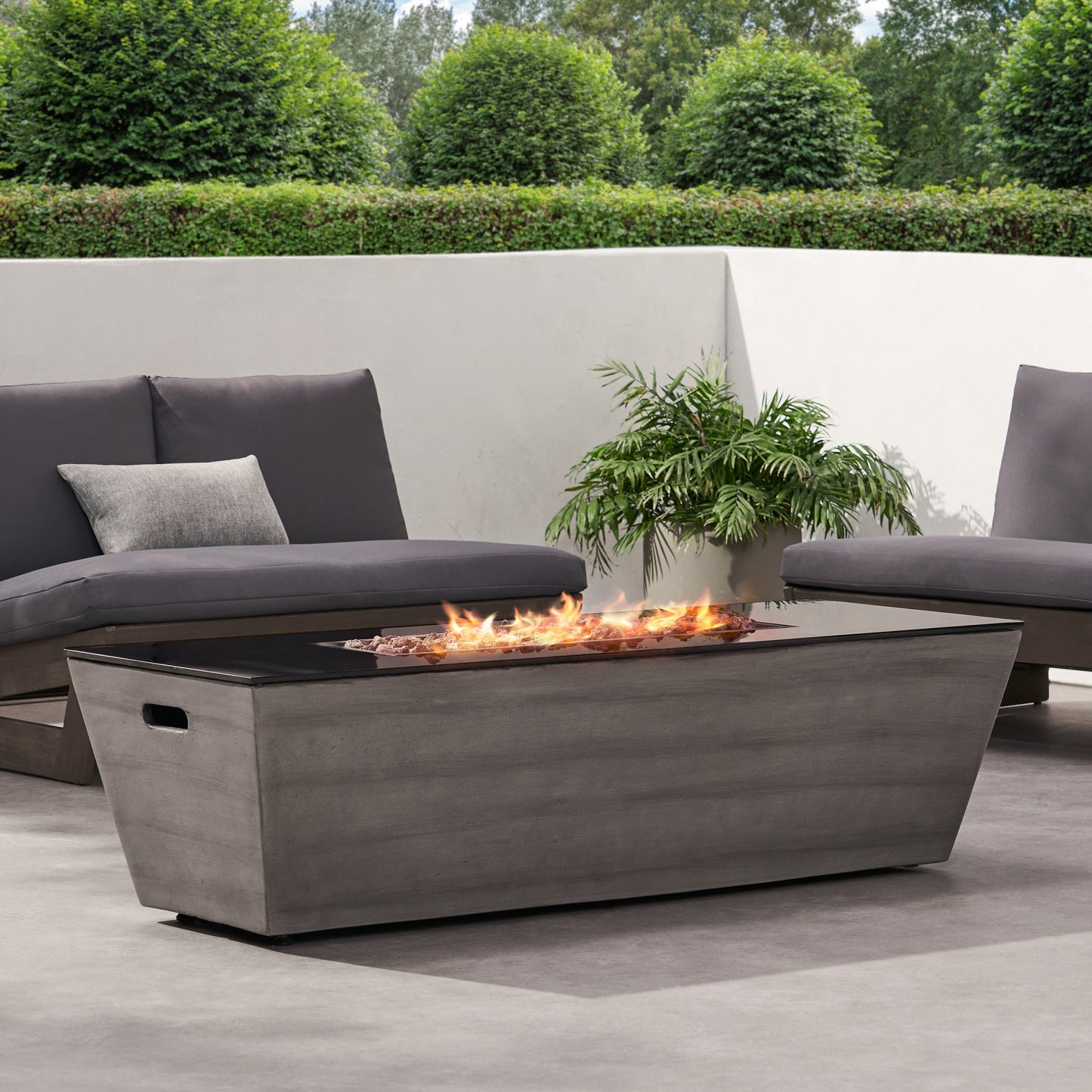 56' Rectangle Mgo Fire Pit - 50 000 Btu