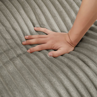 Modern 4-Seater Corduroy Sofa Couch With USB Ports, Hidden Storage Arms, and Flip-Top Cup Holders, Brown, 133 Inches