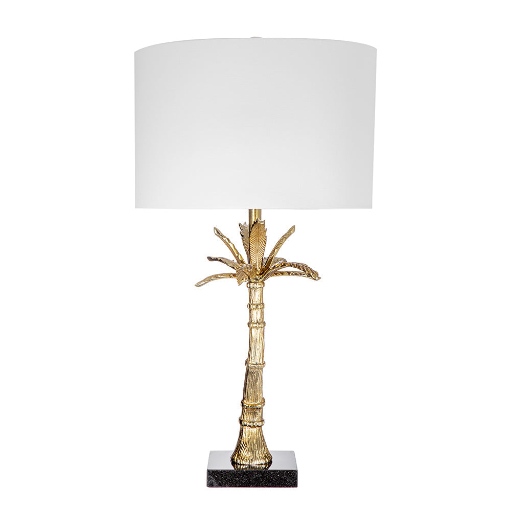 D16x31' Leaf Lamp With Marble Base, Gold (Lamp Shade Assembly Required)
