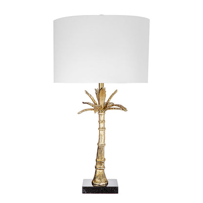 D16x31' Leaf Lamp With Marble Base, Gold (Lamp Shade Assembly Required)