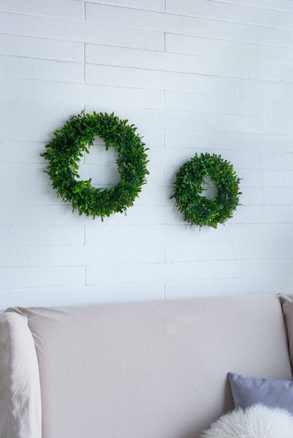 S/2 Greenery Wreath for Home Wedding Wall Window Decoration