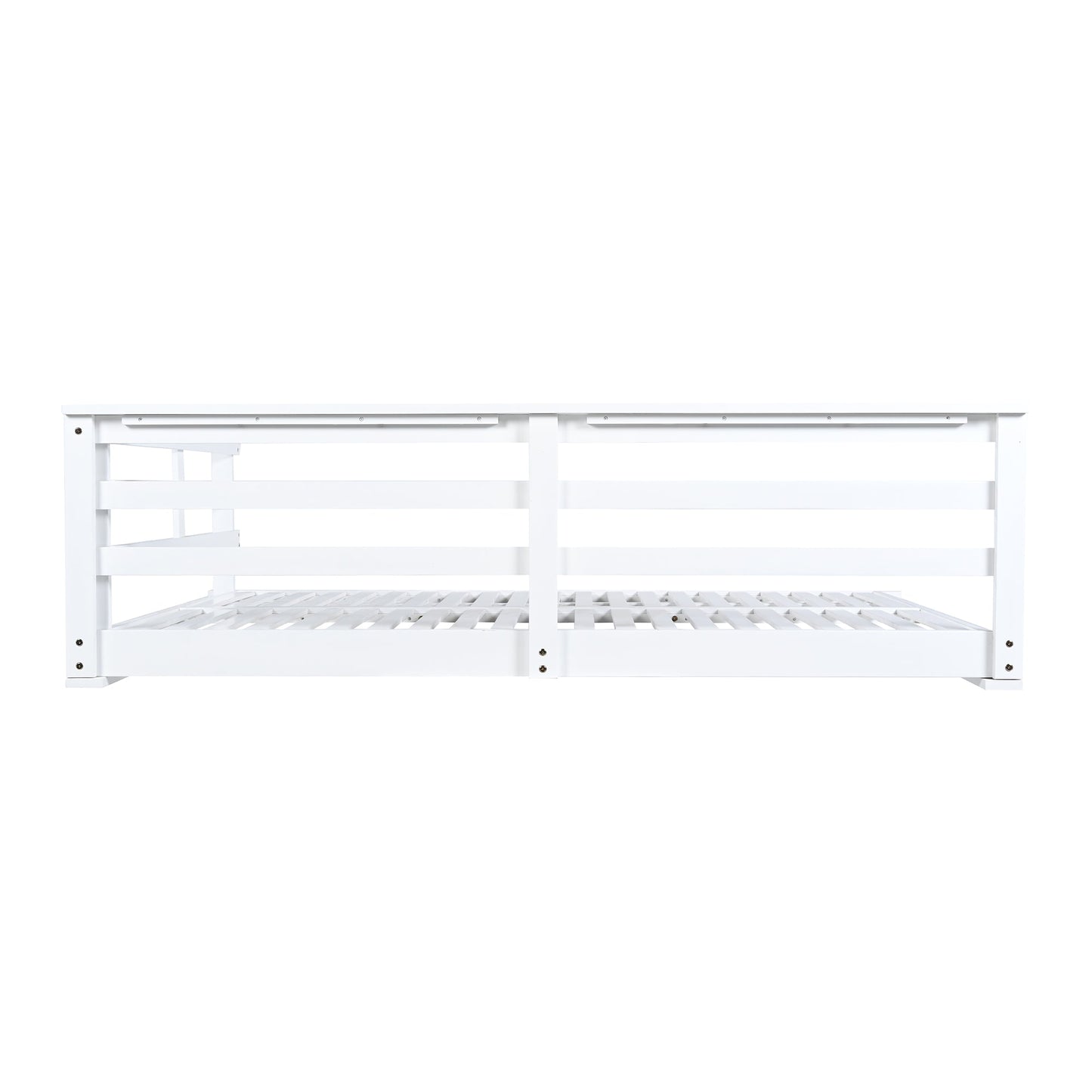 Acacia Wood Porch Swing Bed for Outdoor With Hemp Ropes - Full Size Patio Hanging Bed, 350lbs Capacity, Open-Side Minima