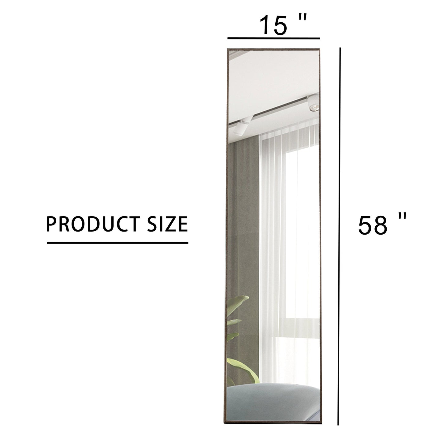 3rd Generation Gray Solid Wood Frame Full Length Mirror, Dressing Mirror, Bedroom Porch, Decorative Mirror, Clothing Sto