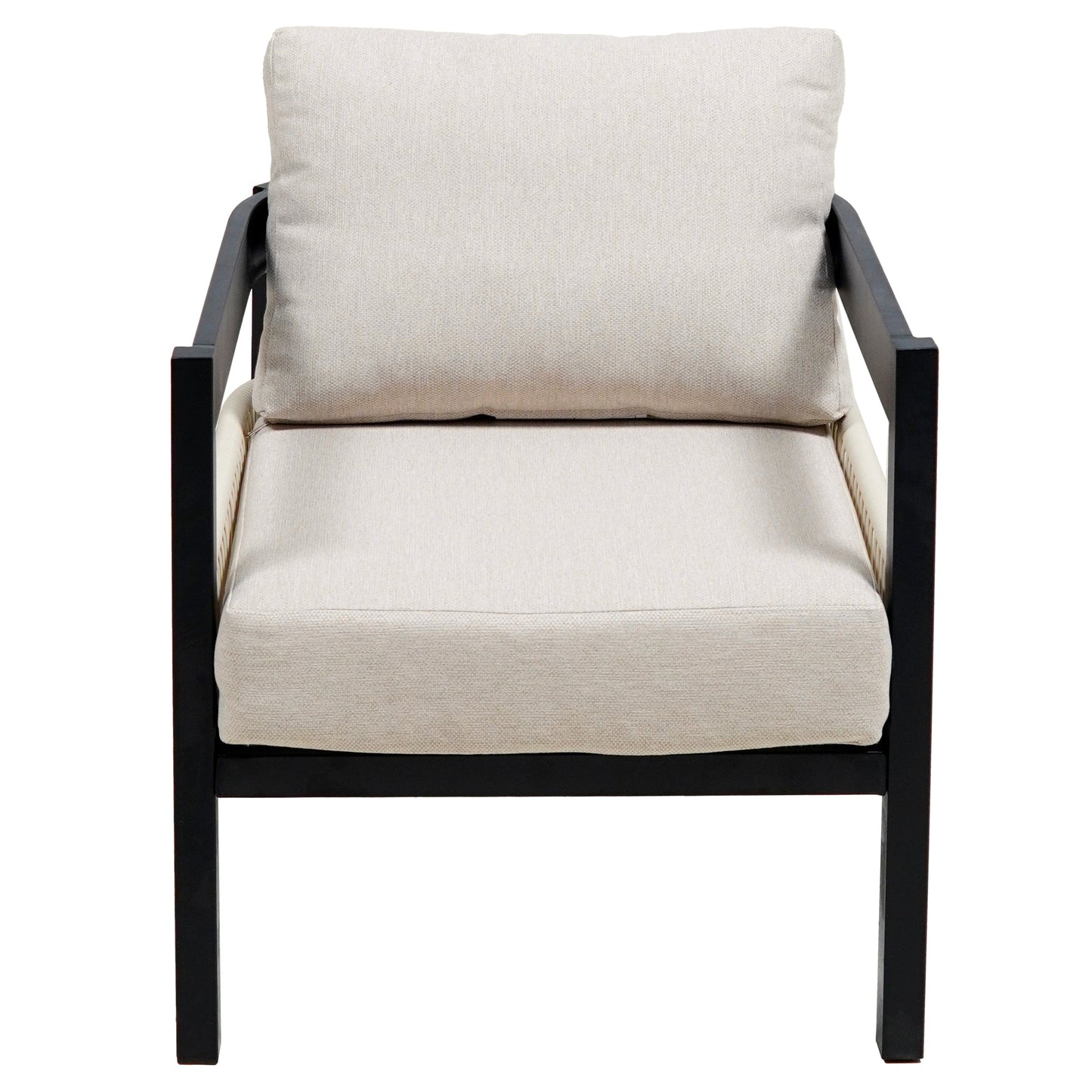 Multi-Person Outdoor Iron Sofa Set With a Table, Rattan Decoration, Waterproof, Rust-Proof, Suitable for Garden, Lawn Us