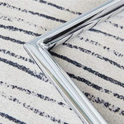 Table and Chair set.A 38.6' Diameter Transparent Tempered Glass Round Dining Table-Silver Metal Legs.Paried With 4 Black