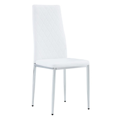 Modern Style Dining Chairs Set of 6 in White, Essential for Minimalist Homes.Meeting Family Dining Needs,PU Material Sea