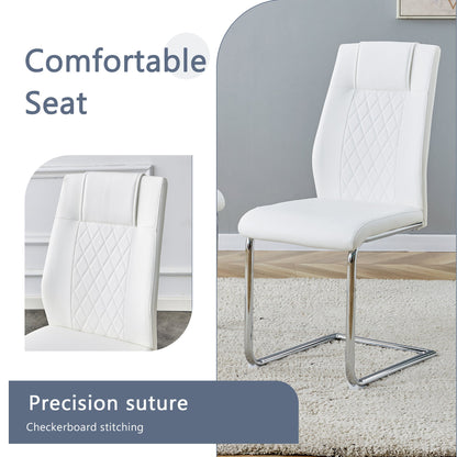 Table and Chair Set.63'x31.5x30' Black Marble-Patterned Slabs Tabletop With Stainless Steel Butterfly Legs.Paried With 4