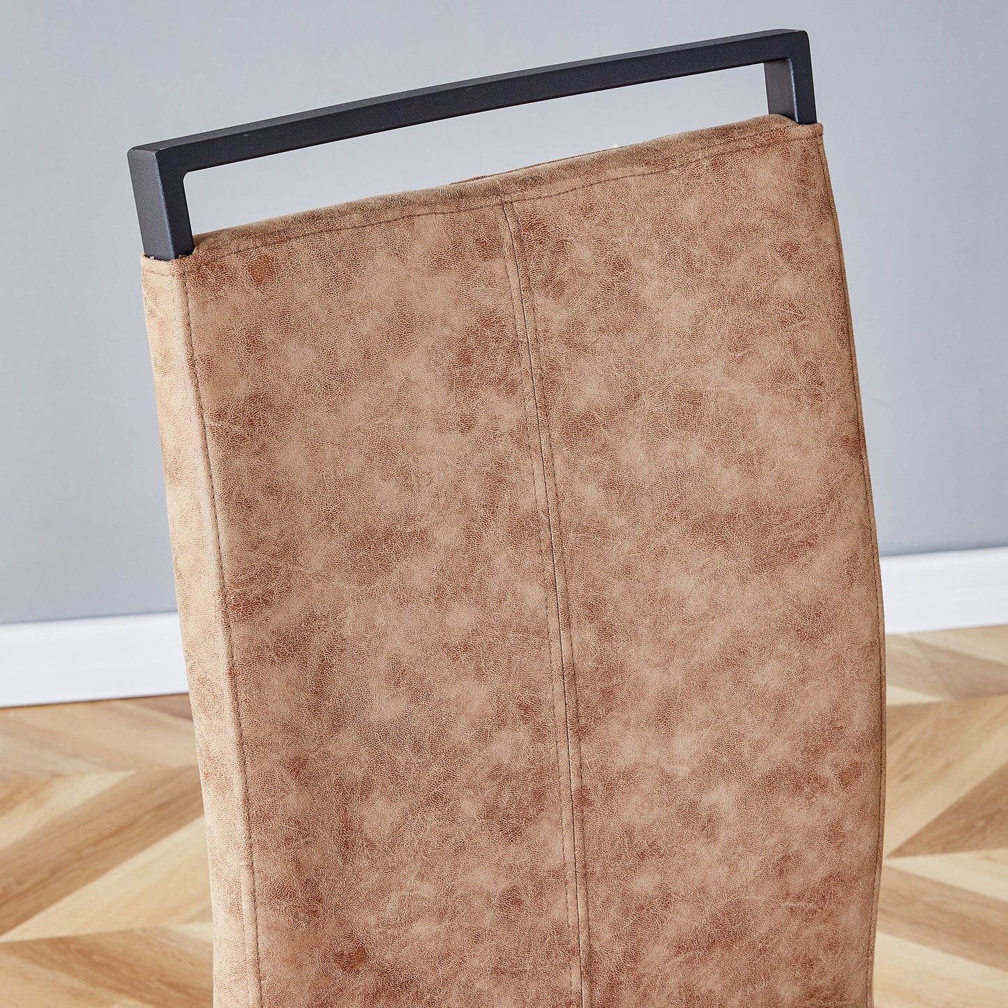 Dining Chairs,tech Cloth High Back Upholstered Side Chair With C-Shaped Tube Black Metal Legs for Dining Room Kitchen Va