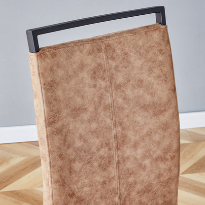 Dining Chairs,tech Cloth High Back Upholstered Side Chair With C-Shaped Tube Black Metal Legs for Dining Room Kitchen Va