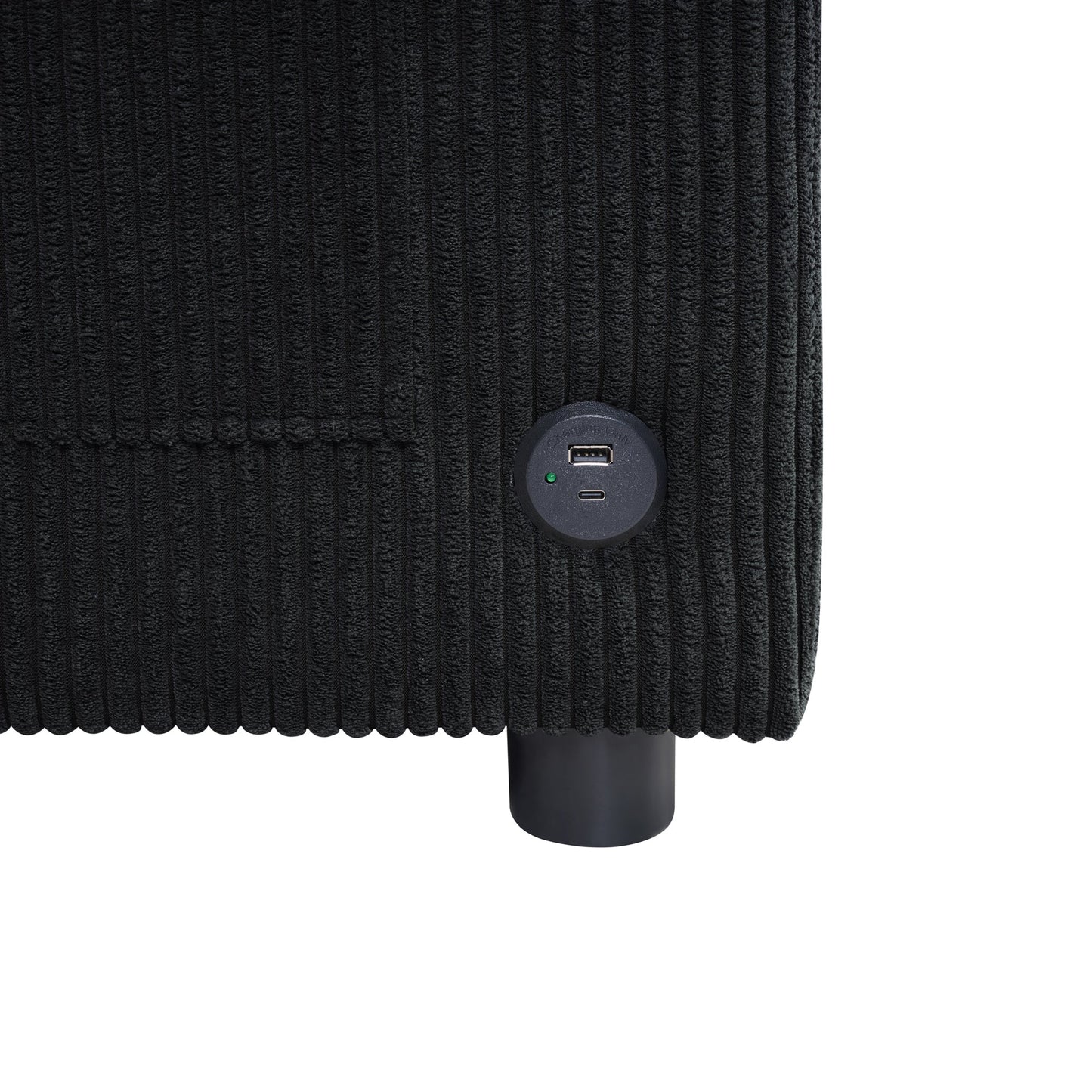 Twin Size Sofa Bed 47.2' Sleeper Sofa Loveseat With Foldable Mattress, Side Table, Storage Pocket, USB Ports, Black Cord