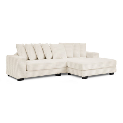 Corduroy Tufted Upholstered Sleeper Sectional Sofa, L-Shaped Modular Convertible Sofa , Can Freely Change the Position O