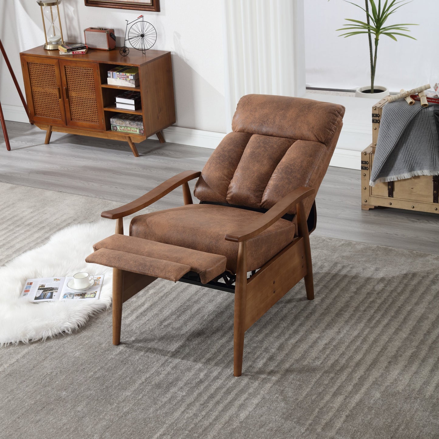 Wood Frame Armchair,  Modern Accent Chair Lounge Chair for Living Room